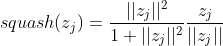 squash(z_j)=\frac{||z_j||^2}{1+||z_j||^2}\frac{z_j}{||z_j||}