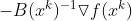 -B(x^k)^{-1}\triangledown f(x^k)