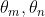 \theta_{m}, \theta_{n}