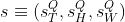 s \equiv (s_{T}^{Q} , s_{H}^{Q} , s_{W}^{Q} )