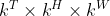 k^{T} \times k^{H} \times k^{W}